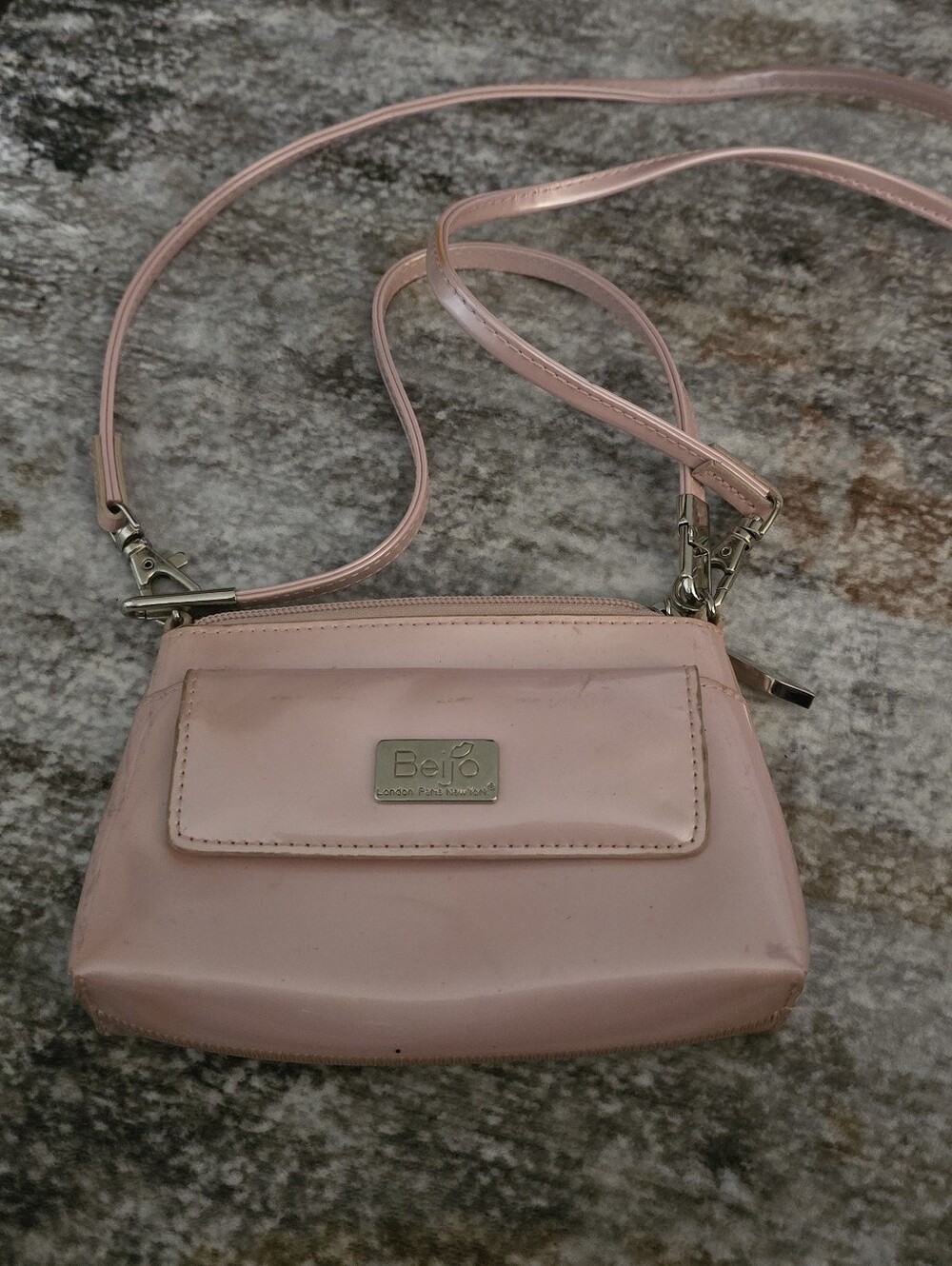 Beijo Blush Pink Crossbody Bag with Front Pocket